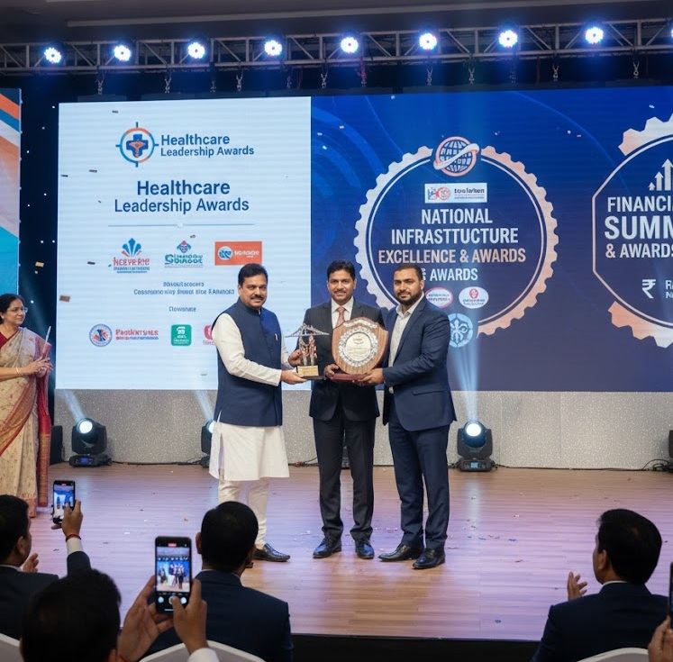 Dr. Akheel receiving an award — Medi Life HealthCare, Bangalore